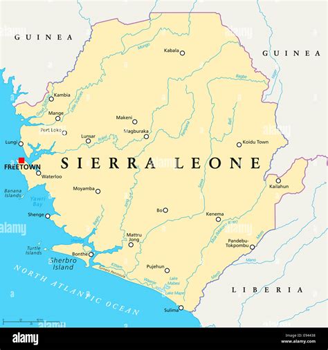 Kaart van Freetown, Sierra Leone