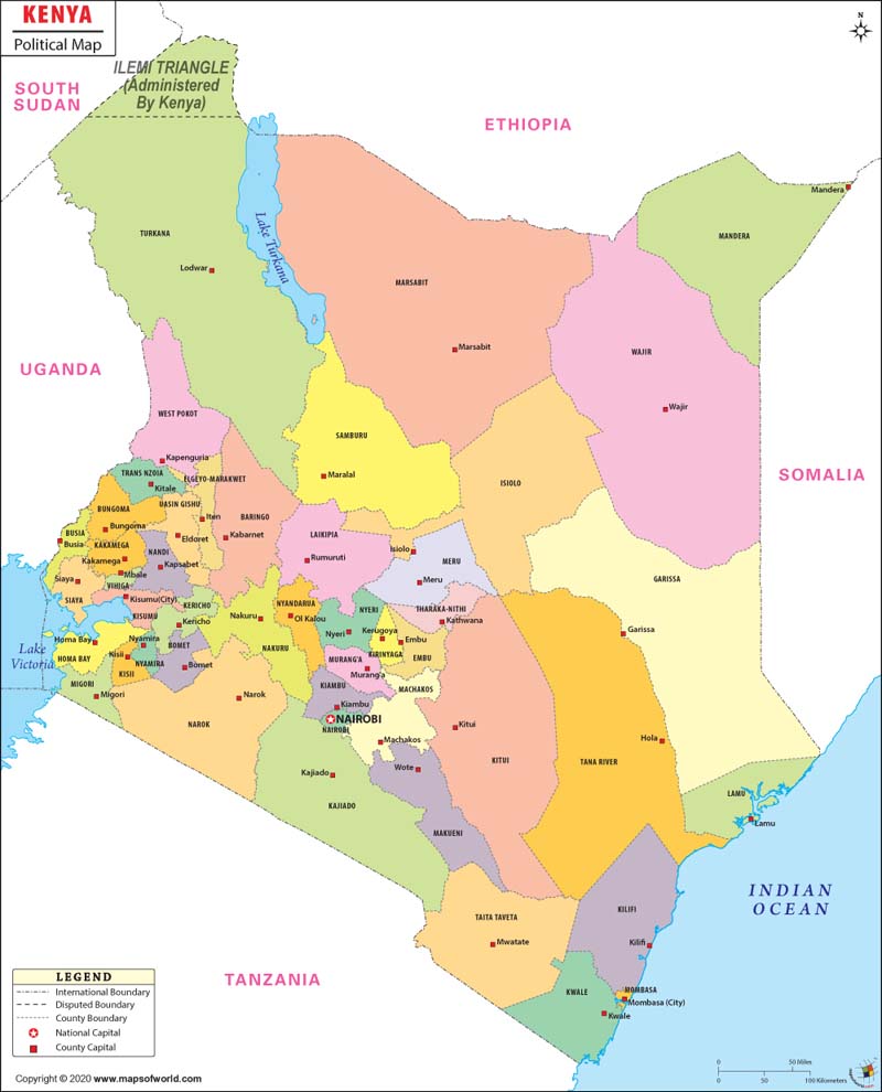 Kaart van Mombasa, Kenia